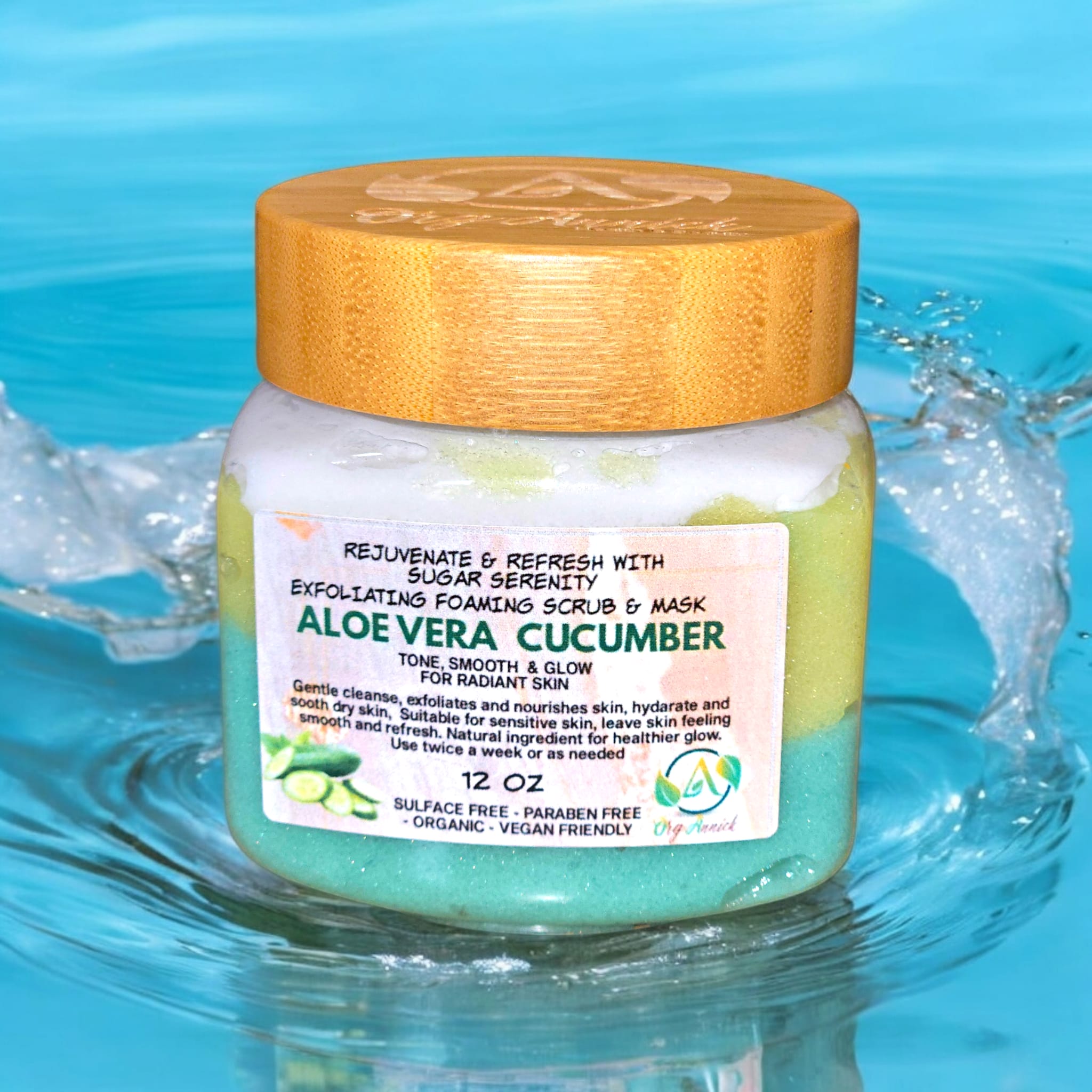 OrgAnnick Aloe & Cucumber Sugar Scrub & Face Mask