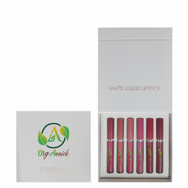OrgAnnick™ 6-Color Matte Liquid Lipstick Set – Long-Wear Color Collection