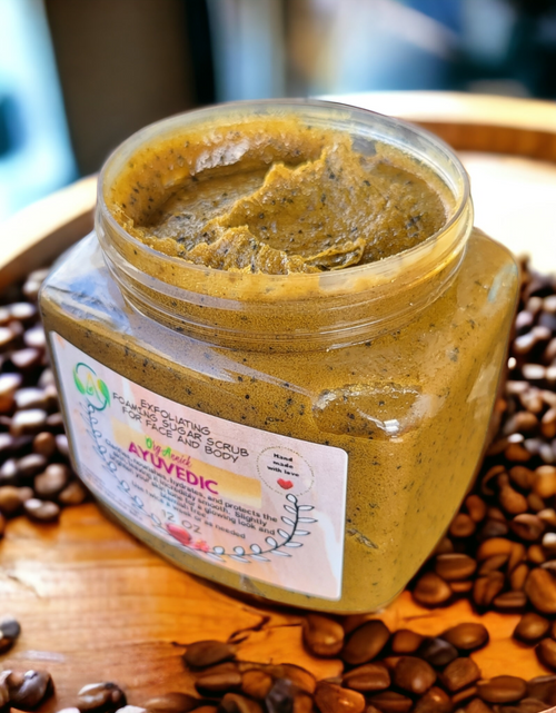 Load image into Gallery viewer, OrgAnnick Coffee Scrub Glow: Natural Ayurvedic Exfoliant for Acne, Dark Spots, Hyperpigmentation and Stretch Marks - 12 oz

