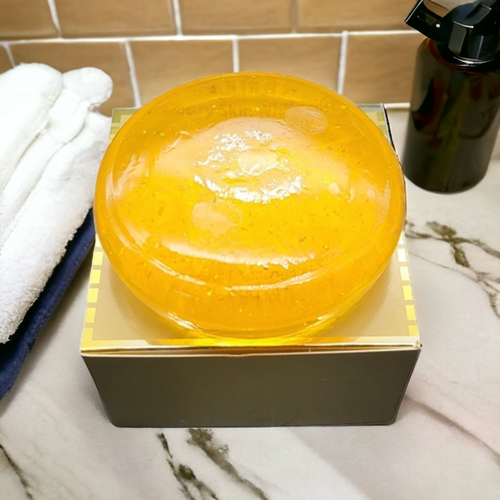 The Golden Soap with Collagen and Glutathione – Nourishing Face and Body Bar – 8 oz | Gentle Cleansing Soap for All Skin Types | Hydrating Daily Cleanser with Vitamin E