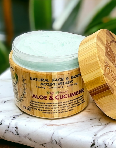 Toning Aloe Vera Natural Moisturizer cream with Aloe Gel and Extract - 12oz