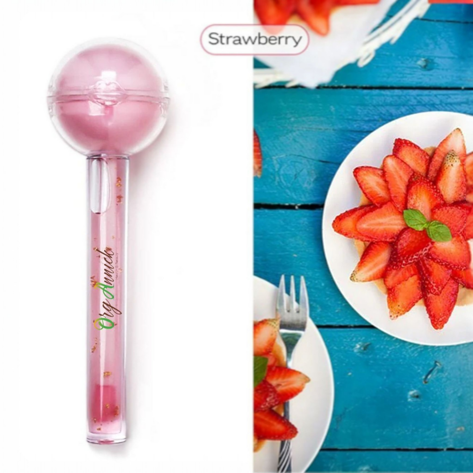 Fruit Flavor Lollipop – 2-en-1 Magic Color Changing Lip Balm & Gloss/ Lip Oil