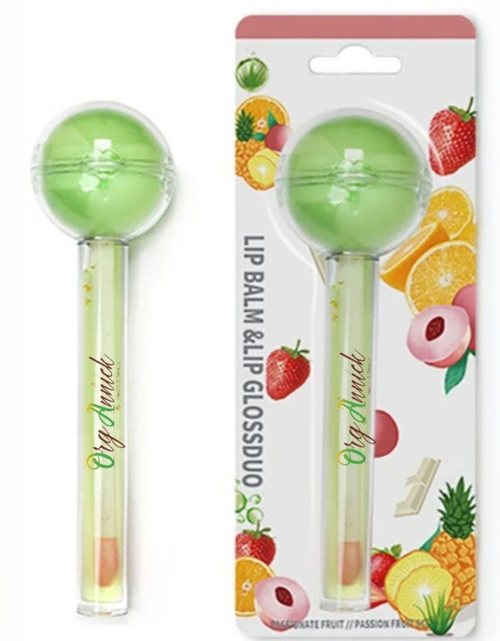 Load image into Gallery viewer, Fruit Flavor Lollipop – 2-en-1 Magic Color Changing Lip Balm &amp; Gloss/ Lip Oil
