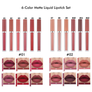 OrgAnnick™ 6-Color Matte Liquid Lipstick Set – Long-Wear Color Collection
