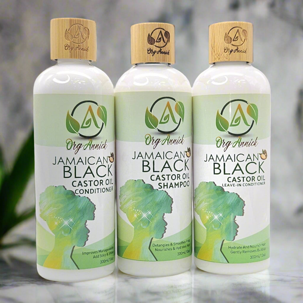 Nourish & Flourish Jamaican Black Castor Haircare Bundle.