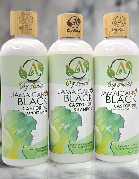 Nourish & Flourish Jamaican Black Castor Haircare Bundle.