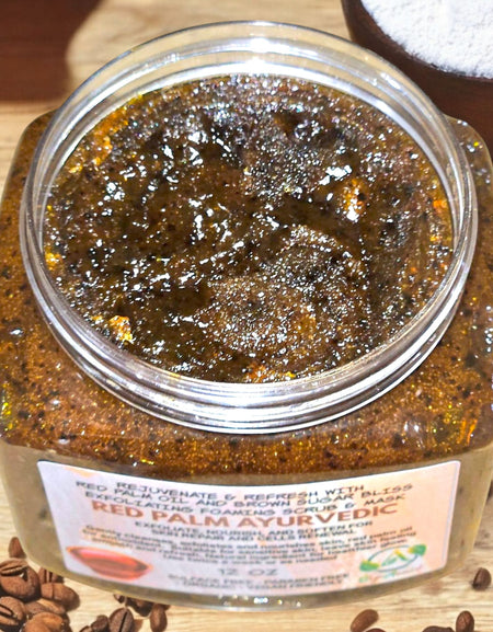 OrgAnnick Coffee Scrub Glow: Natural Ayurvedic Exfoliant for Acne, Dark Spots, Hyperpigmentation and Stretch Marks - 12 oz