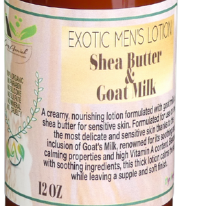 OrgAnnick Men's Hydrating Lotion with Shea butter & Goat Milk, Paraben free, Sulfate free - 12 oz