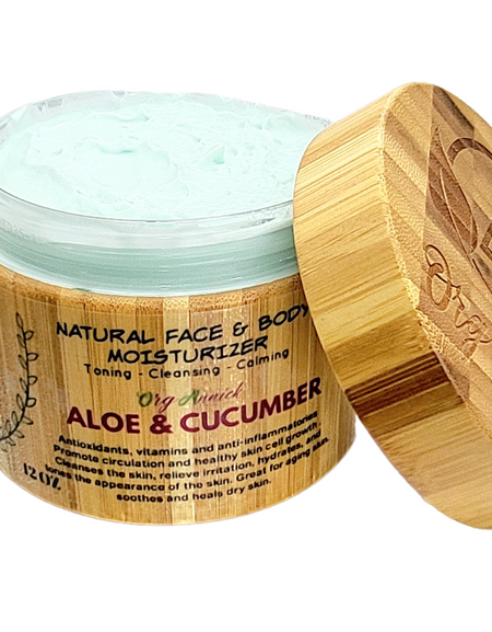Toning Aloe Vera Natural Moisturizer cream with Aloe Gel and Extract - 12oz