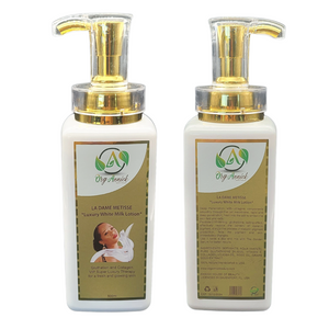 La Dame Gold Collagen & Glutathione Brightening Body Milk Lotion – 16oz | Daily Body Moisturizer with Vitamin E for Smooth, Soft-Feeling Skin | Lightweight Hydration for All Skin Types